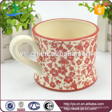 Decoración de cerámica de diseño de flores tazas al por mayor de té